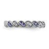 14k White Gold Gemstone and Diamond Twist Band