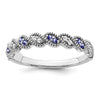 14k White Gold Gemstone and Diamond Twist Band
