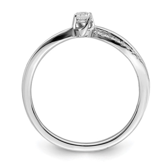 First Promise 14k White Gold Split Shank 1/8 carat Round Diamond Complete Promise/Engagement Ring