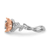 14k White and Rose Gold Floral 1/4 carat Diamond Complete Fashion/Engagement Ring