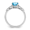 14k White Gold Oval Gemstone and Diamond Ring