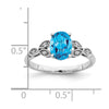 14k White Gold Oval Gemstone and Diamond Ring