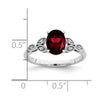 14k White Gold Oval Gemstone and Diamond Ring