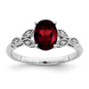 14k White Gold Oval Gemstone and Diamond Ring