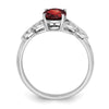 14k White Gold Oval Gemstone and Diamond Ring