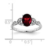 14k White Gold Oval Gemstone and Diamond Ring