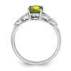 14k White Gold Oval Gemstone and Diamond Ring