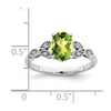 14k White Gold Oval Gemstone and Diamond Ring