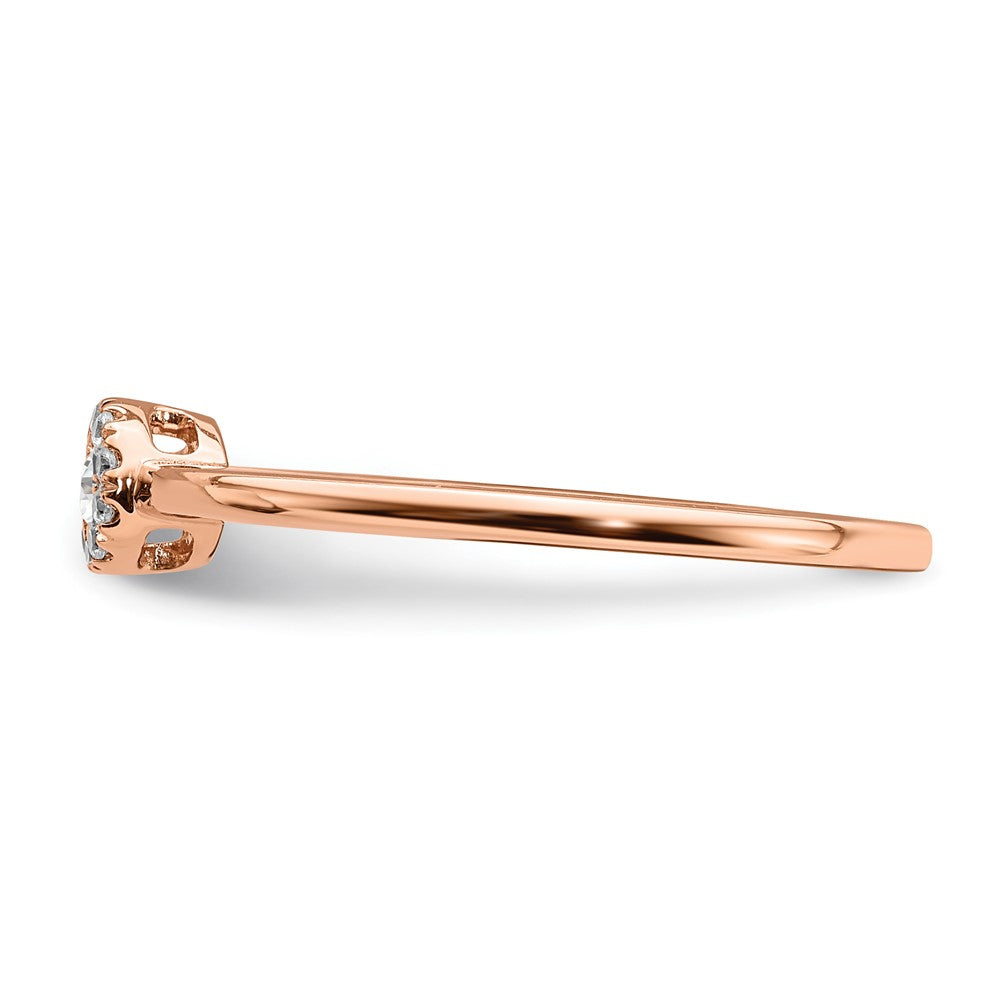First Promise 14k Rose Gold Halo 1/10 carat Round Diamond Complete Promise/Engagement Ring
