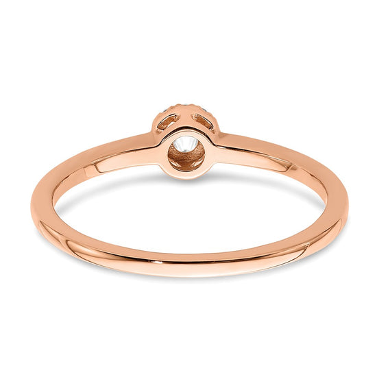 First Promise 14k Rose Gold Halo 1/10 carat Round Diamond Complete Promise/Engagement Ring