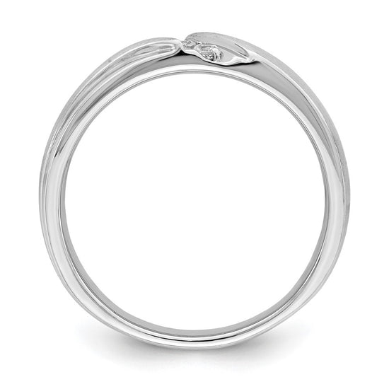 14k White Gold 3-Stone 1/8 carat Diamond Complete Men's Band