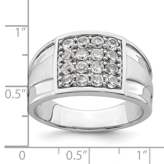14k White Gold 1 1/2 carat Lab Grown Diamond VS/SI+ G+ Cluster Men's Ring