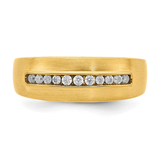 14k 11-Stone 1/4 carat Diamond Complete Men's Channel Band
