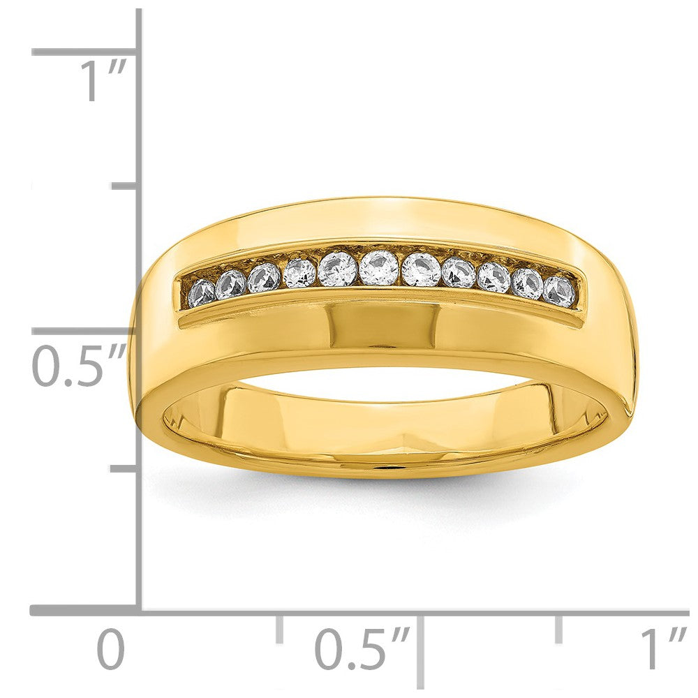 14k 11-Stone 1/4 carat Diamond Complete Men's Channel Band