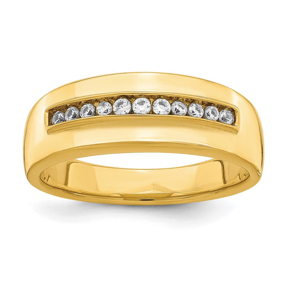 14k 11-Stone 1/4 carat Diamond Complete Men's Channel Band