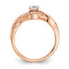 14k Rose Gold Criss-Cross (Holds 1/3 carat (4.5mm) Round Center) 1/6 carat Diamond Semi-mount Engagement Ring