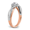 14k Two-tone Oval Halo Diamond Semi-Mount Engagement Ring