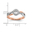 14k Two-tone Oval Halo Diamond Semi-Mount Engagement Ring