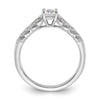 14k White Gold leaf Design Diamond Semi-Mount Engagement Ring