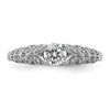 14k White Gold leaf Design Diamond Semi-Mount Engagement Ring