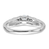 14k White Gold leaf Design Diamond Semi-Mount Engagement Ring