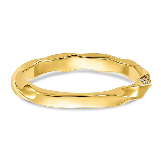 14K Twisted 1/5 carat Diamond Complete Wedding Band
