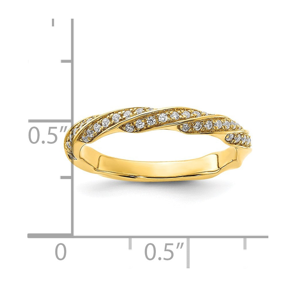 14K Twisted 1/5 carat Diamond Complete Wedding Band