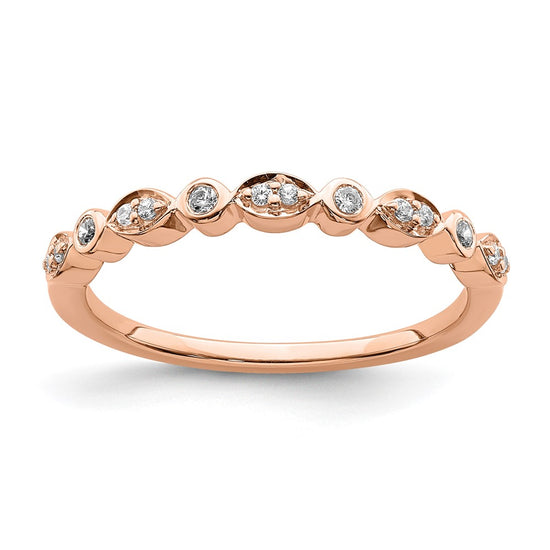 Blooming Bridal 14k Rose Gold 1/5 carat Diamond Set of 2 Complete Wedding Bands
