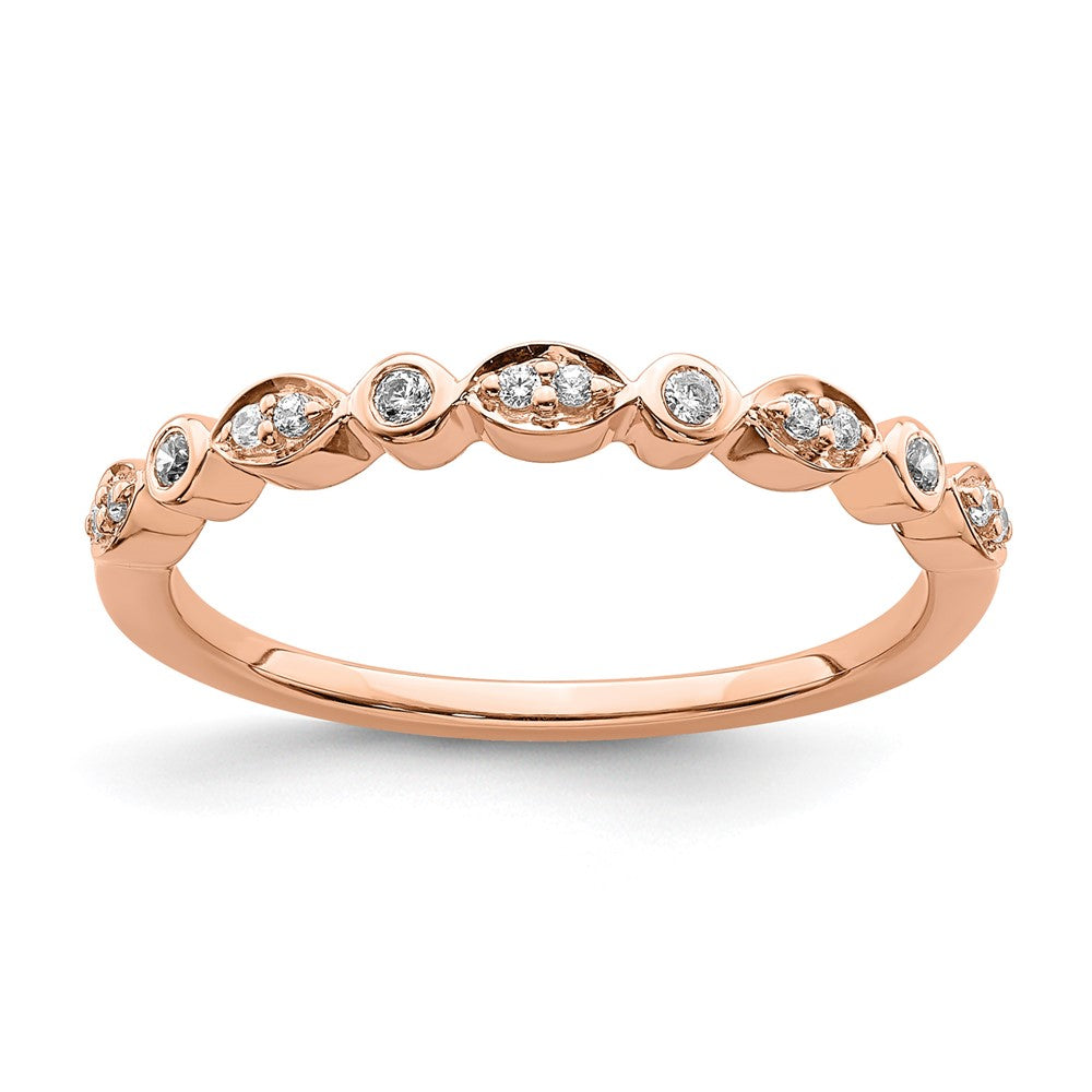 Blooming Bridal 14k Rose Gold 1/5 carat Diamond Set of 2 Complete Wedding Bands