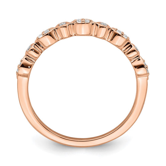 Blooming Bridal 14k Rose Gold 1/5 carat Diamond Set of 2 Complete Wedding Bands