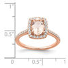 Blooming Bridal 14k Rose Gold Halo 8x6mm Oval Morganite and 1/3 carat Diamond Complete Engagement Ring