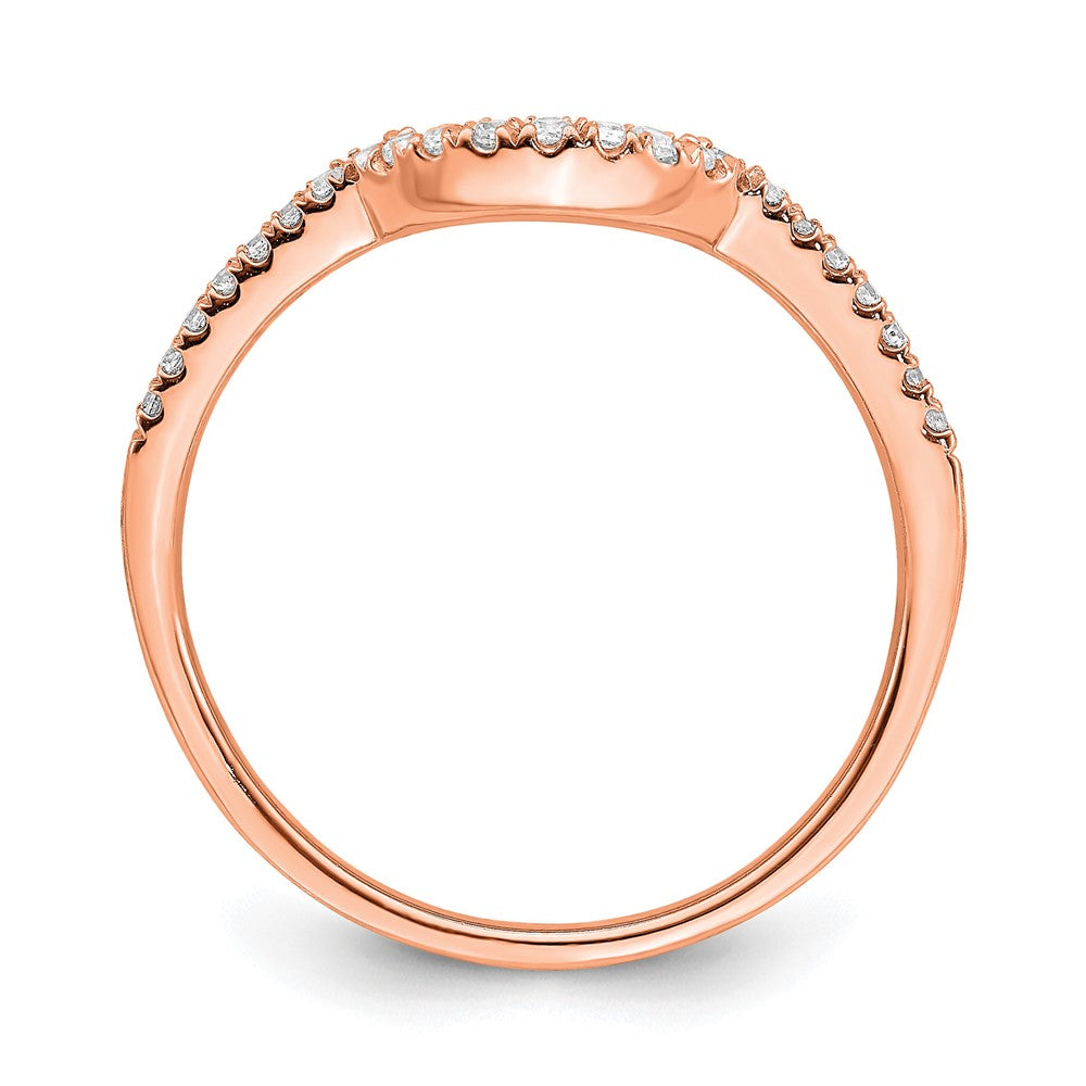 Blooming Bridal 14k Rose Gold 1/8 carat Diamond Contoured Complete Wedding Band