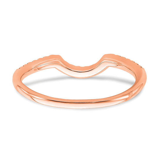 Blooming Bridal 14k Rose Gold 1/8 carat Diamond Contoured Complete Wedding Band