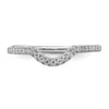 14k White Gold 1/8 carat Diamond Contoured Complete Wedding Band