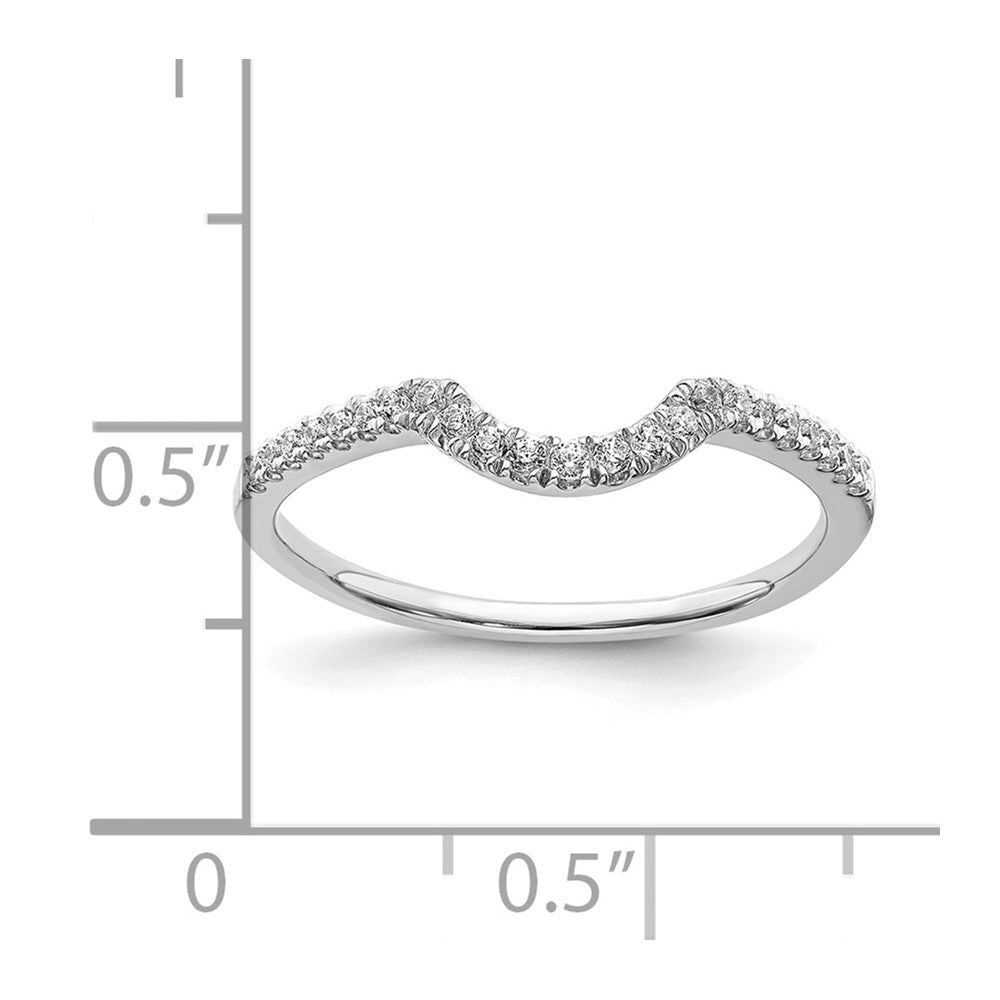 14k White Gold 1/8 carat Diamond Contoured Complete Wedding Band