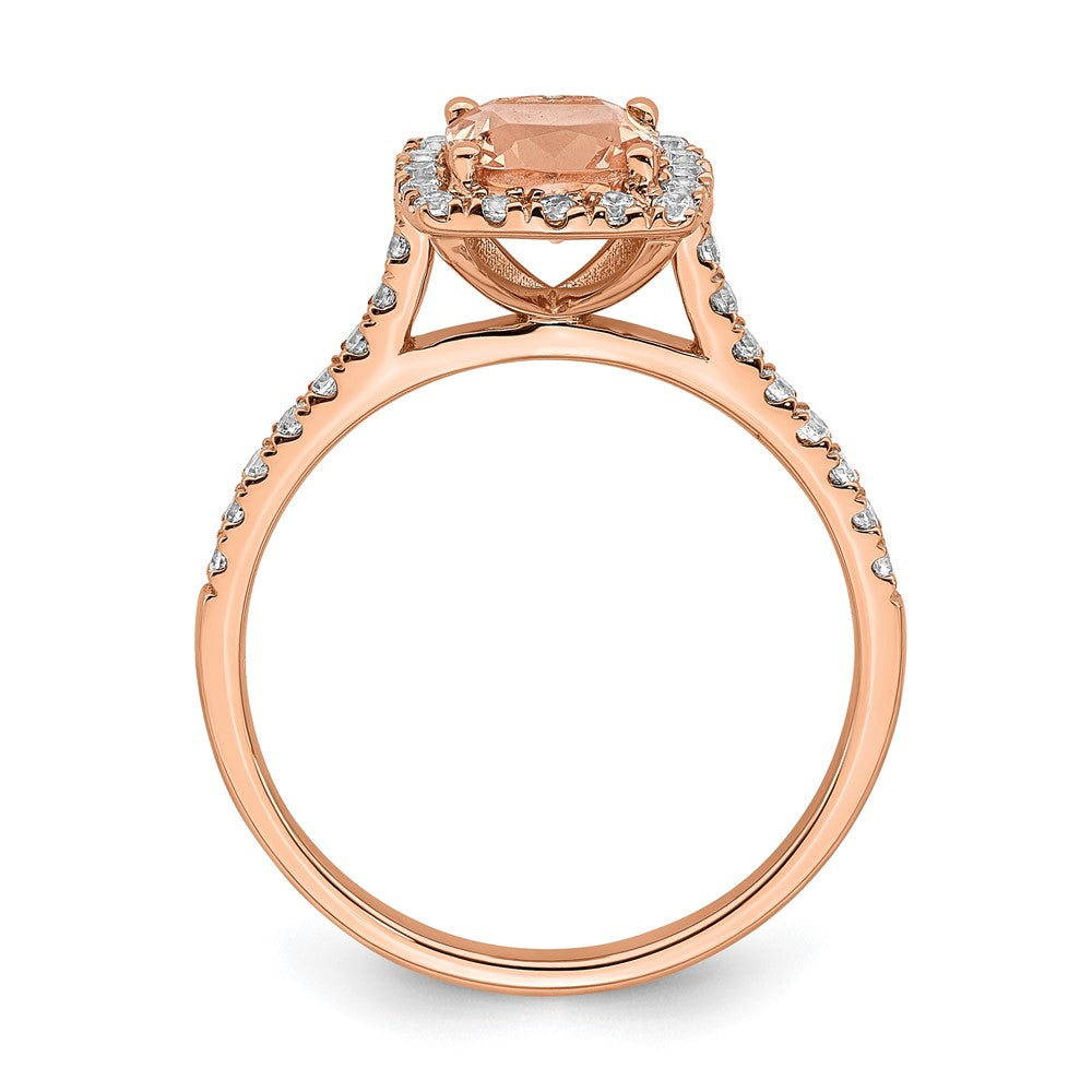 Cushion Morganite & Diamond Engagement Rings
