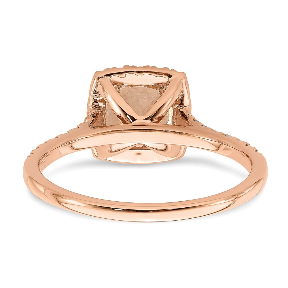 Cushion Morganite & Diamond Engagement Rings