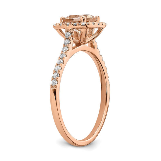 Cushion Morganite & Diamond Engagement Rings