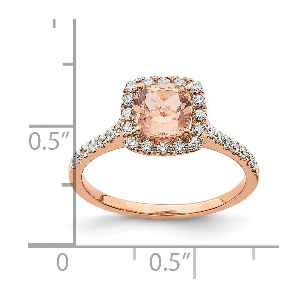 Cushion Morganite & Diamond Engagement Rings