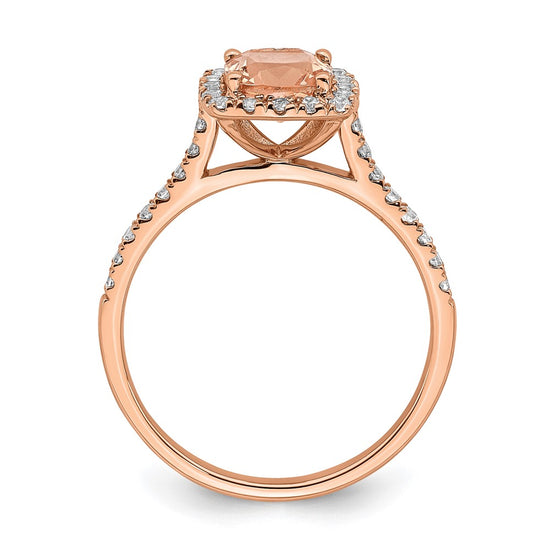 Cushion Morganite & Diamond Engagement Rings
