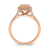 Cushion Morganite & Diamond Engagement Rings