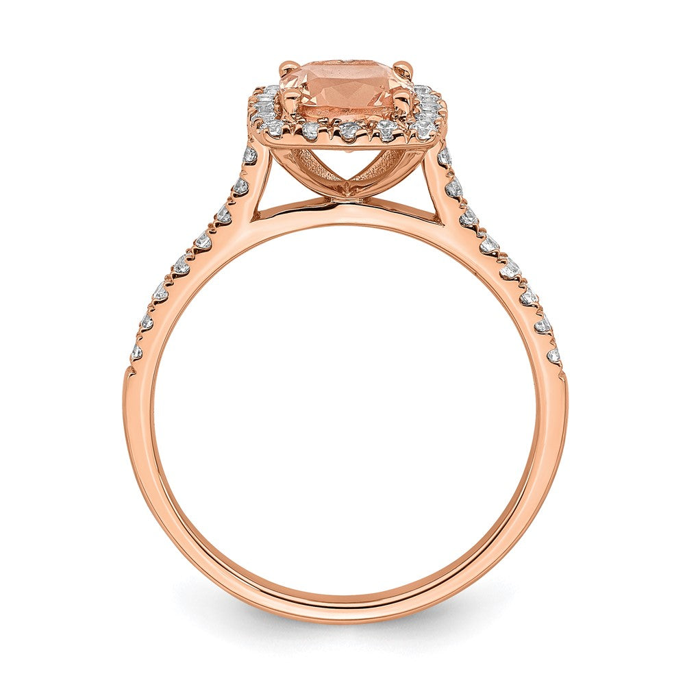 Cushion Morganite & Diamond Engagement Rings