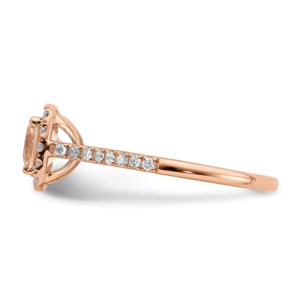 Cushion Morganite & Diamond Engagement Rings