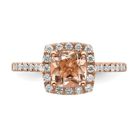 Cushion Morganite & Diamond Engagement Rings