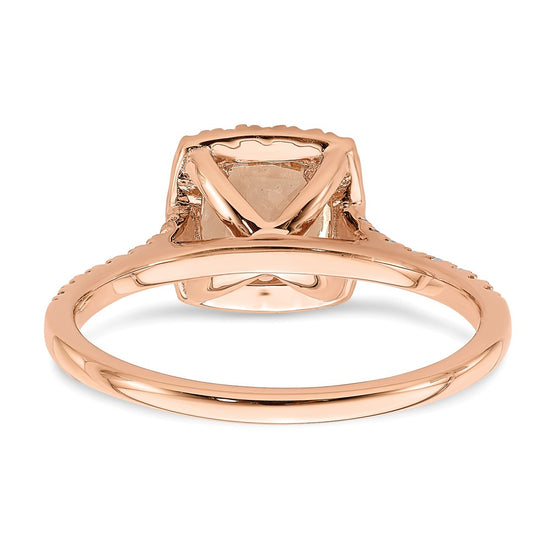 Cushion Morganite & Diamond Engagement Rings