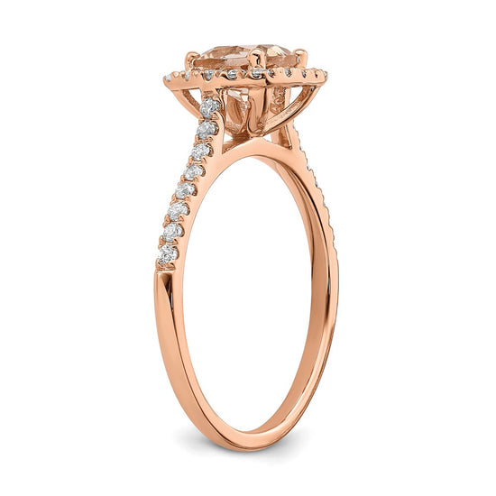 Cushion Morganite & Diamond Engagement Rings