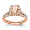 Cushion Morganite & Diamond Engagement Rings