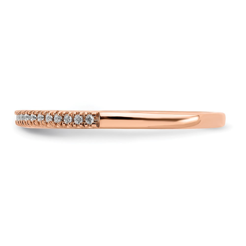 Pure Serenity 14k Rose Gold 1/15 carat Lab Grown Diamond VS/SI+ G+ Wedding Band