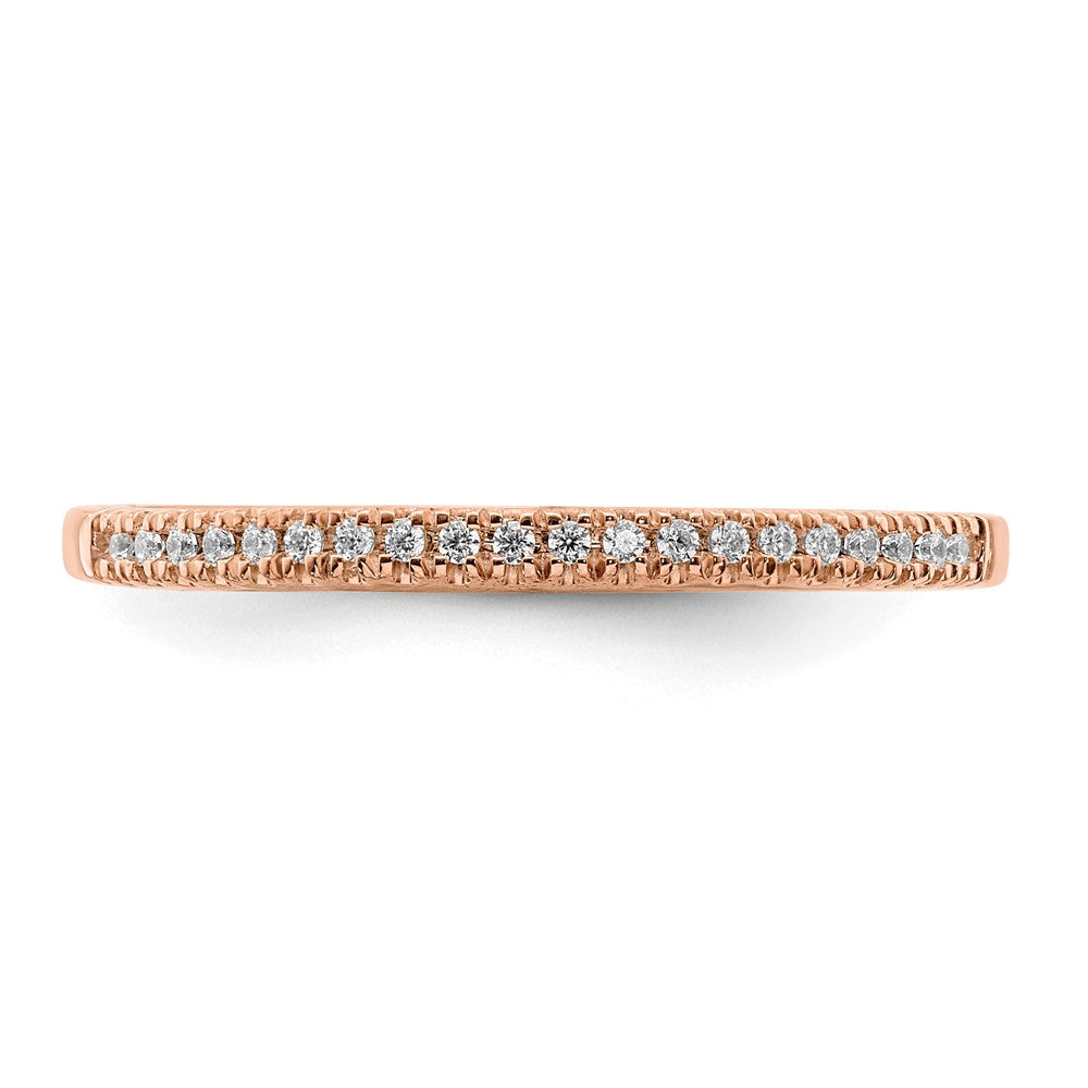 Pure Serenity 14k Rose Gold 1/15 carat Lab Grown Diamond VS/SI+ G+ Wedding Band