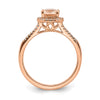Blooming Bridal 14k Rose Gold Halo 8x6mm Oval Morganite and 1/5 carat Diamond Complete Engagement Ring